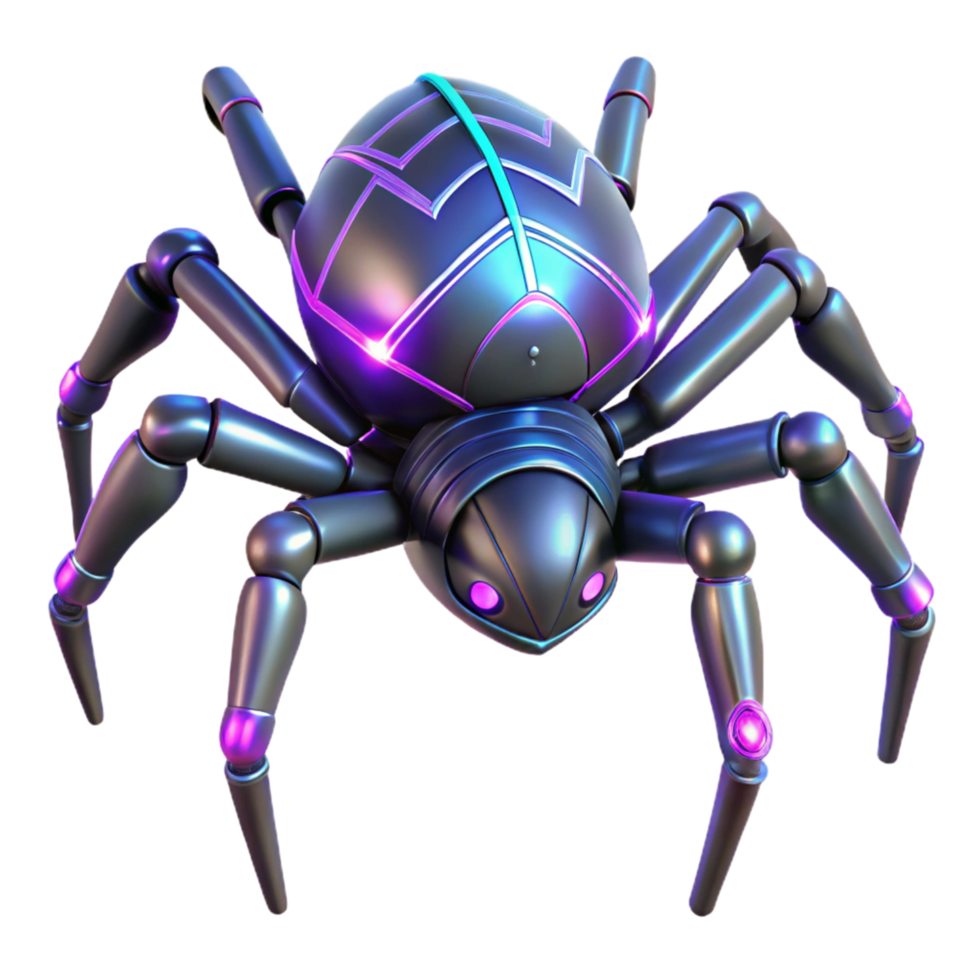 beautiful abstract Cybernetic Arachnid Digital Render of a Futuristic Robotic Spider professional png
