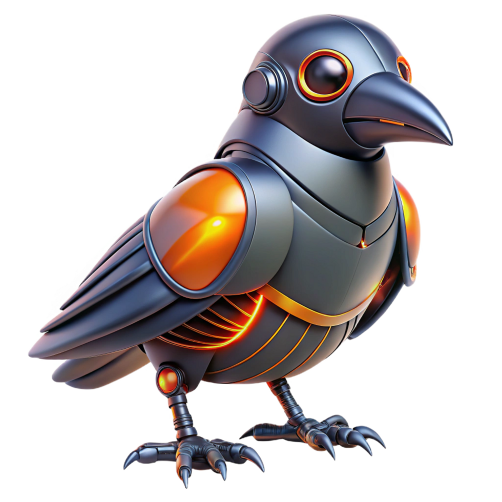 impressive abstract Robotic Avian Futuristic Metal Bird Design detailed png
