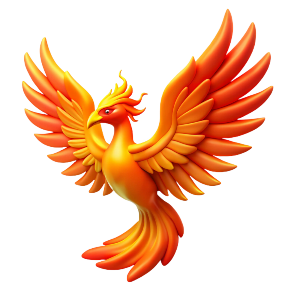 stunning modern Majestic Firebird A Digital Render of a Mythical Creature professional png
