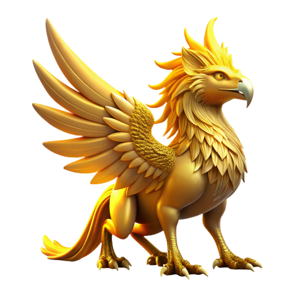 elegant traditional Golden Gryphon Majestic Creature of Myth and Legend authentic png