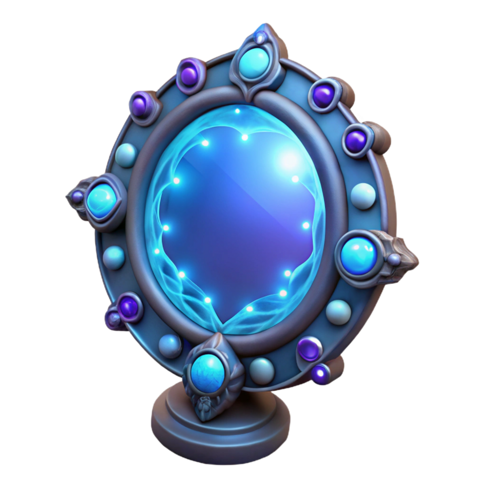 elegant rustic Enchanted Ornate Mirror Fantasy Game Asset 4K png