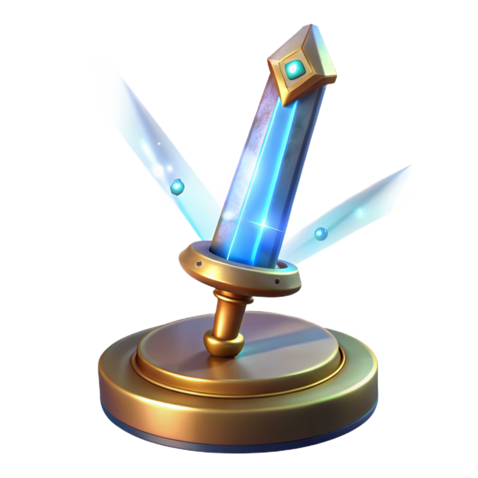 serene creative Enchanted Crystal Sword Fantasy Game Asset genuine png