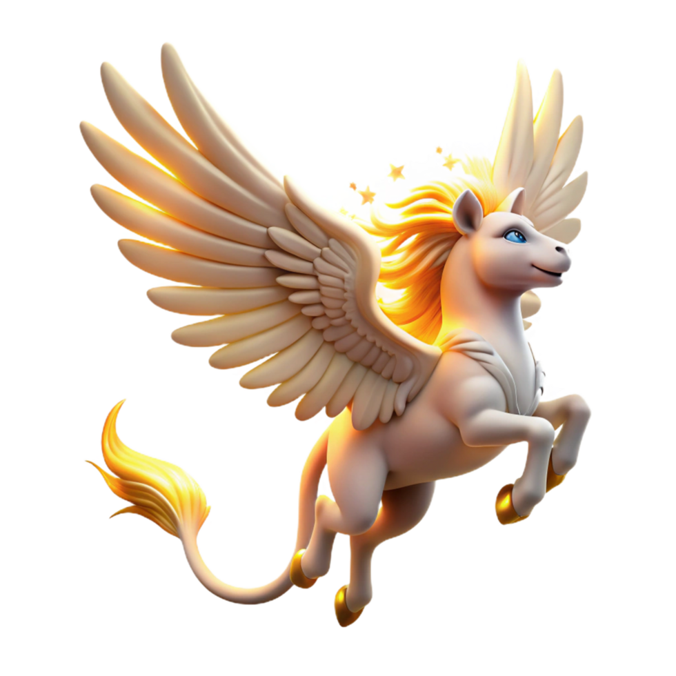 impressive minimalist Majestic Pegasus A Digital Render of a Winged Horse premium png