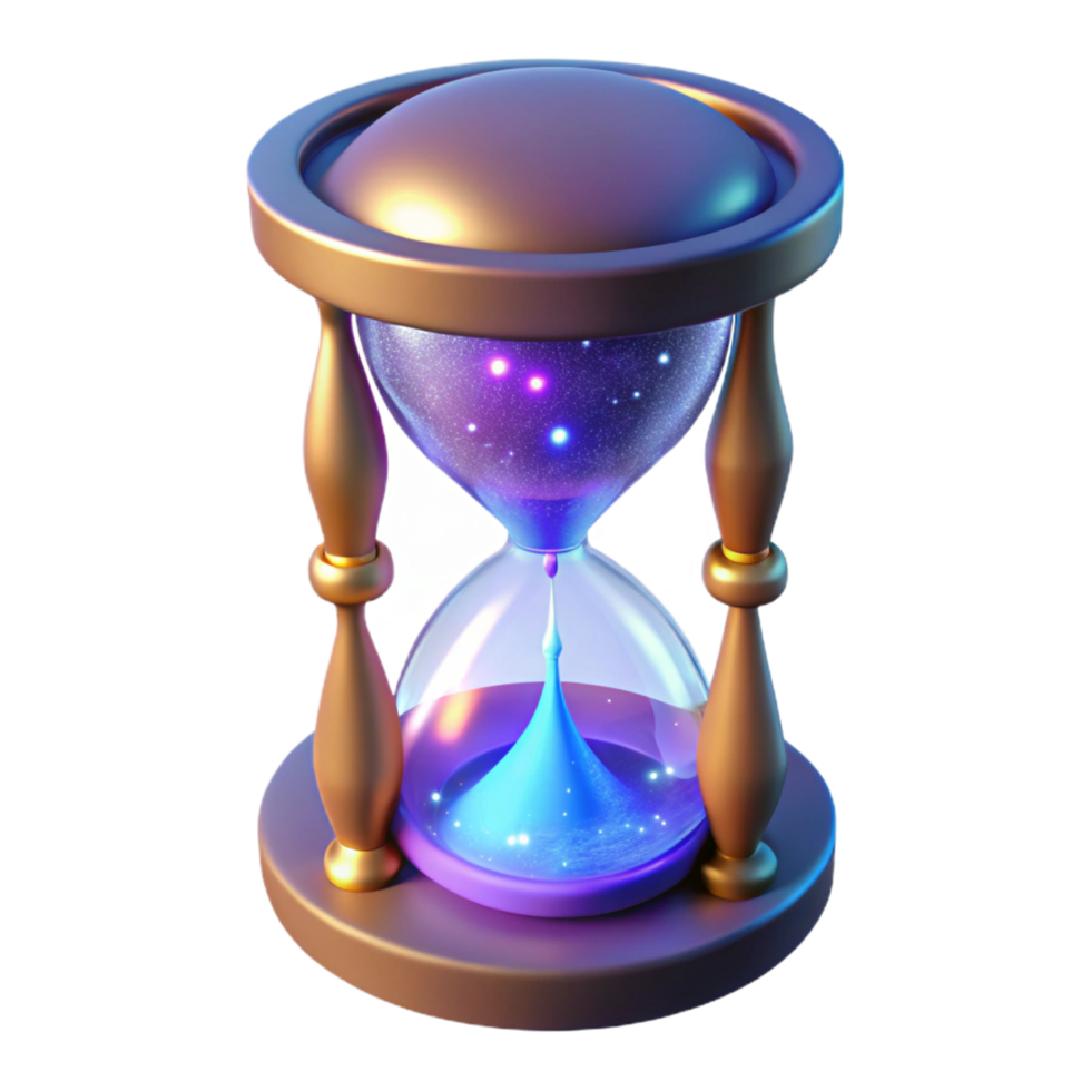 elegant creative Cosmic Hourglass A Digital Render of Time and Space professional png