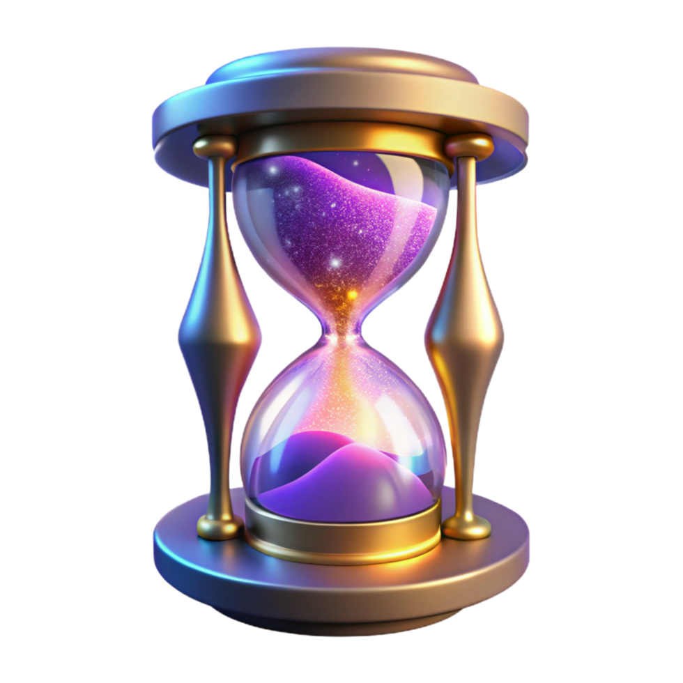 impressive contemporary Celestial Hourglass A Digital Render of Time and Space authentic png