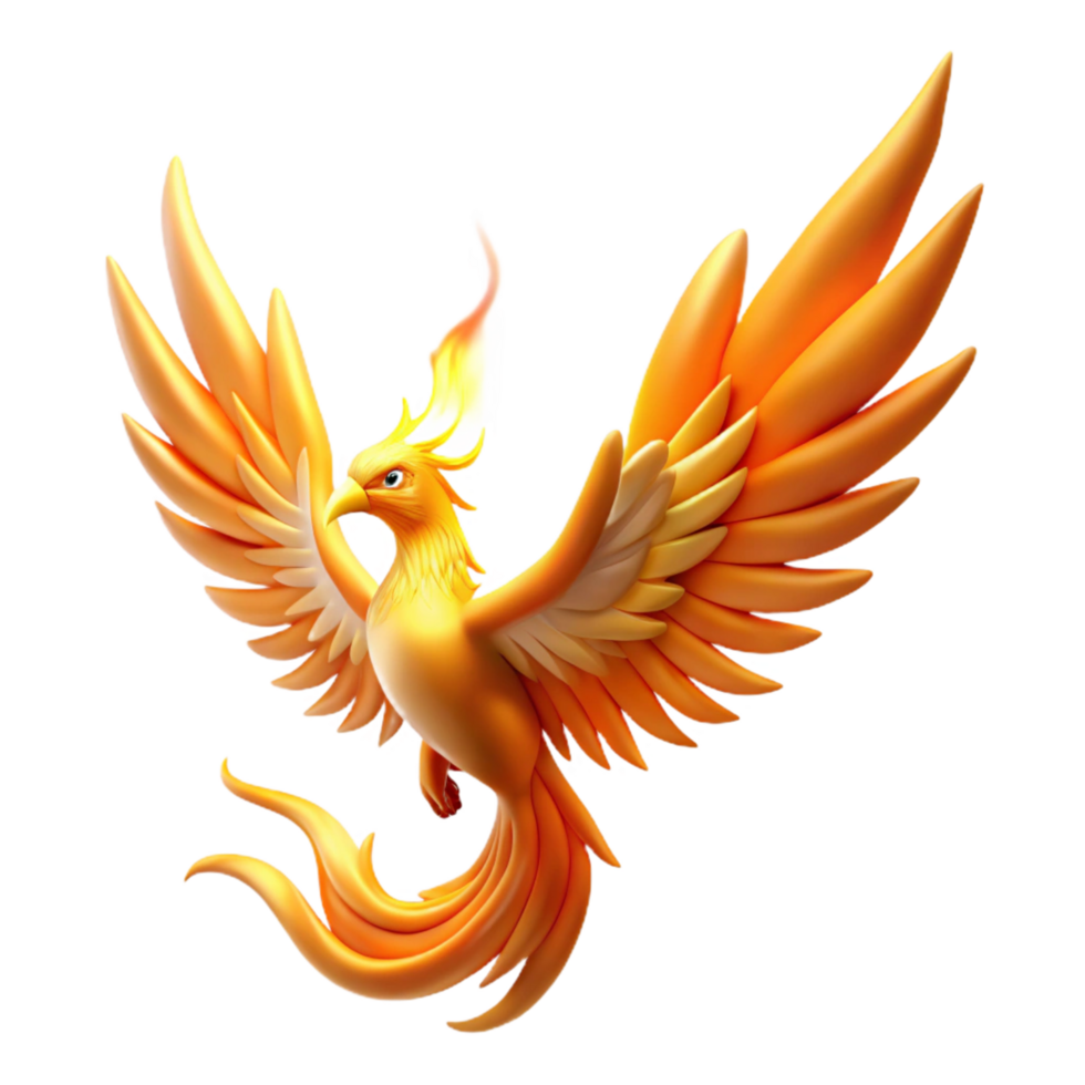 vibrant vintage Majestic Firebird A Digital Render of a Mythical Creature 4K png