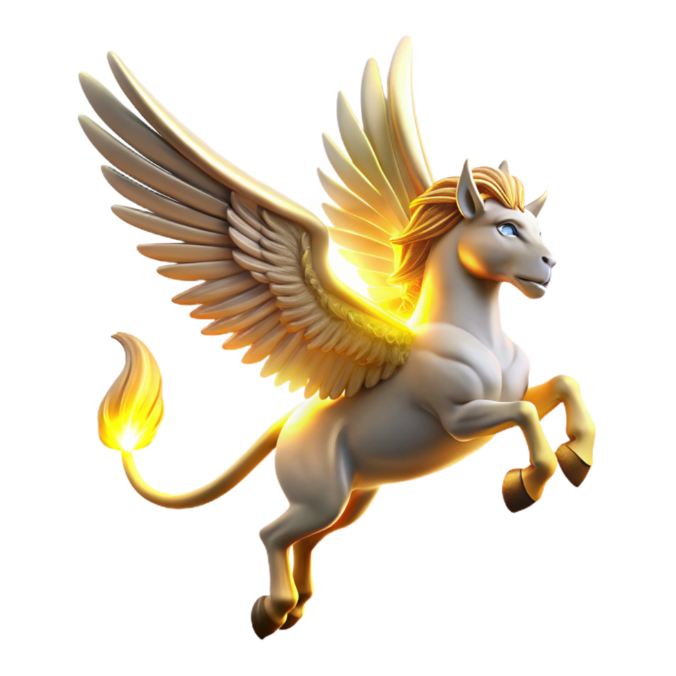 magnificent vintage Majestic Pegasus A Digital Render of a Winged Horse high resolution png