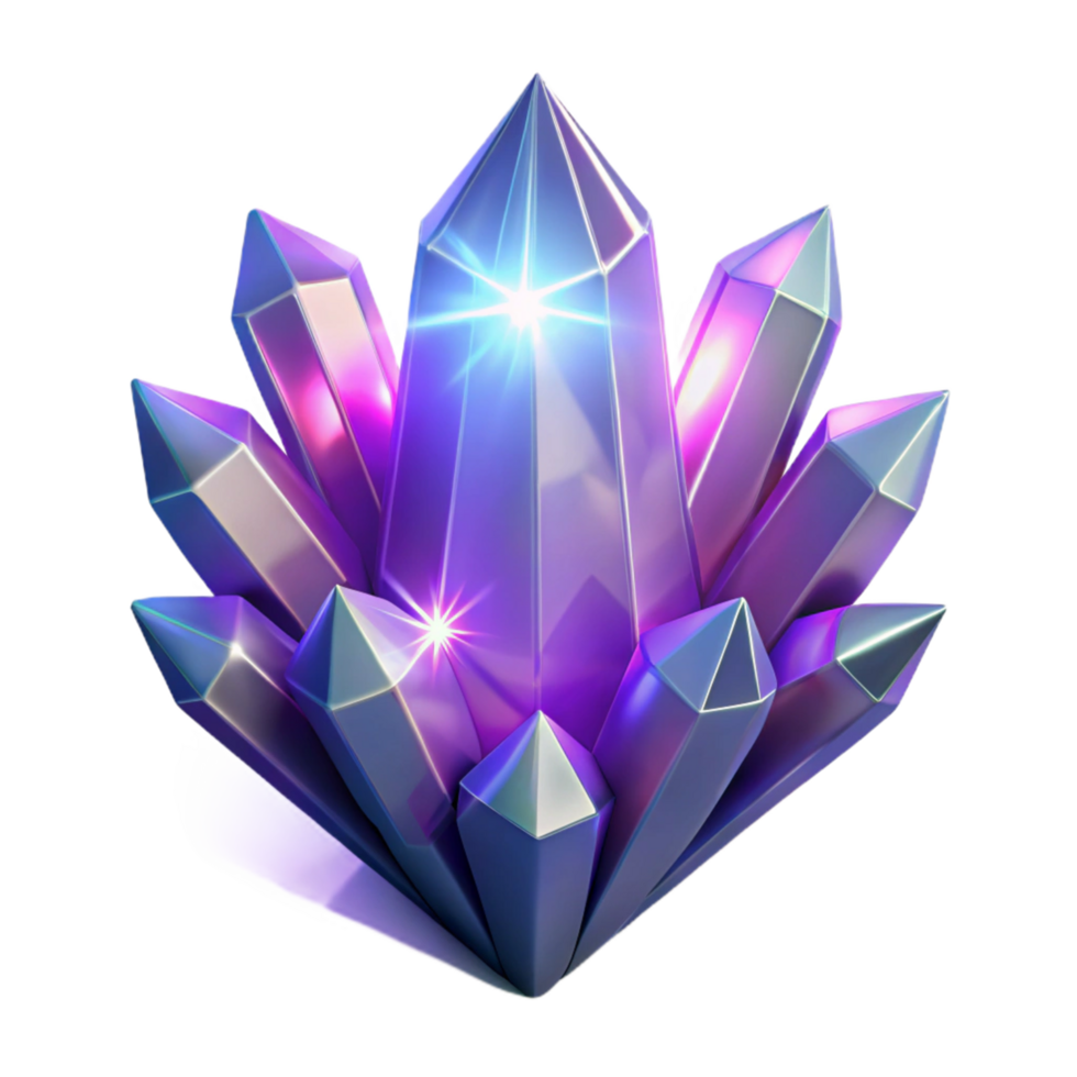 elegant creative Luminous Crystal Cluster A Digital Render of Sparkling Gemstones 4K png