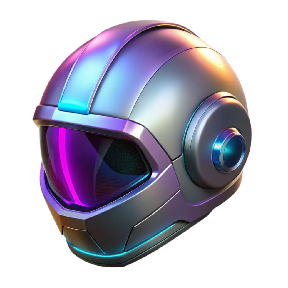 magnificent rustic Futuristic Helmet Design Cyberpunk Style Headgear with Neon Accents authentic png