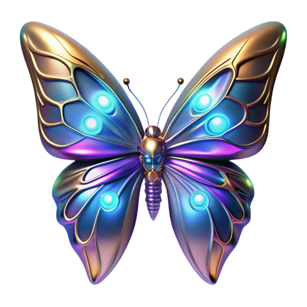 wonderful traditional Cybernetic Butterfly A Futuristic Insect Design exclusive png