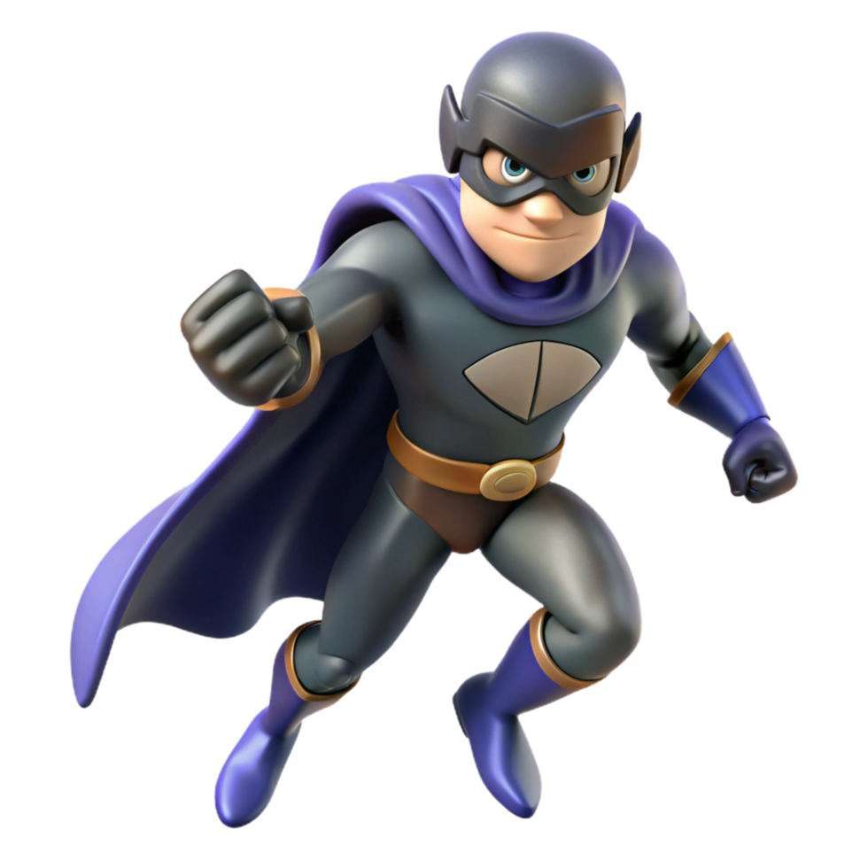 elegant minimalist Digital Render of a Superhero in Flight 4K png