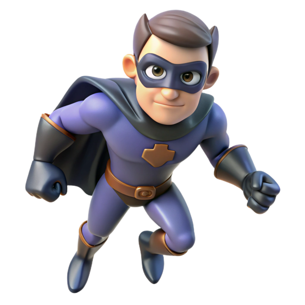 impressive classic Digital Render of a Superhero in Flight detailed png