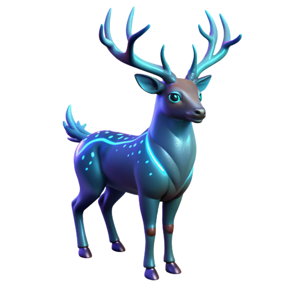 serene minimalist Glowing Deer 3D Render authentic png