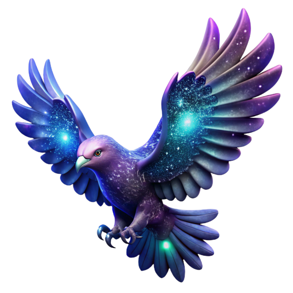 wonderful artistic Cosmic Avian A Celestial Bird in Flight genuine png