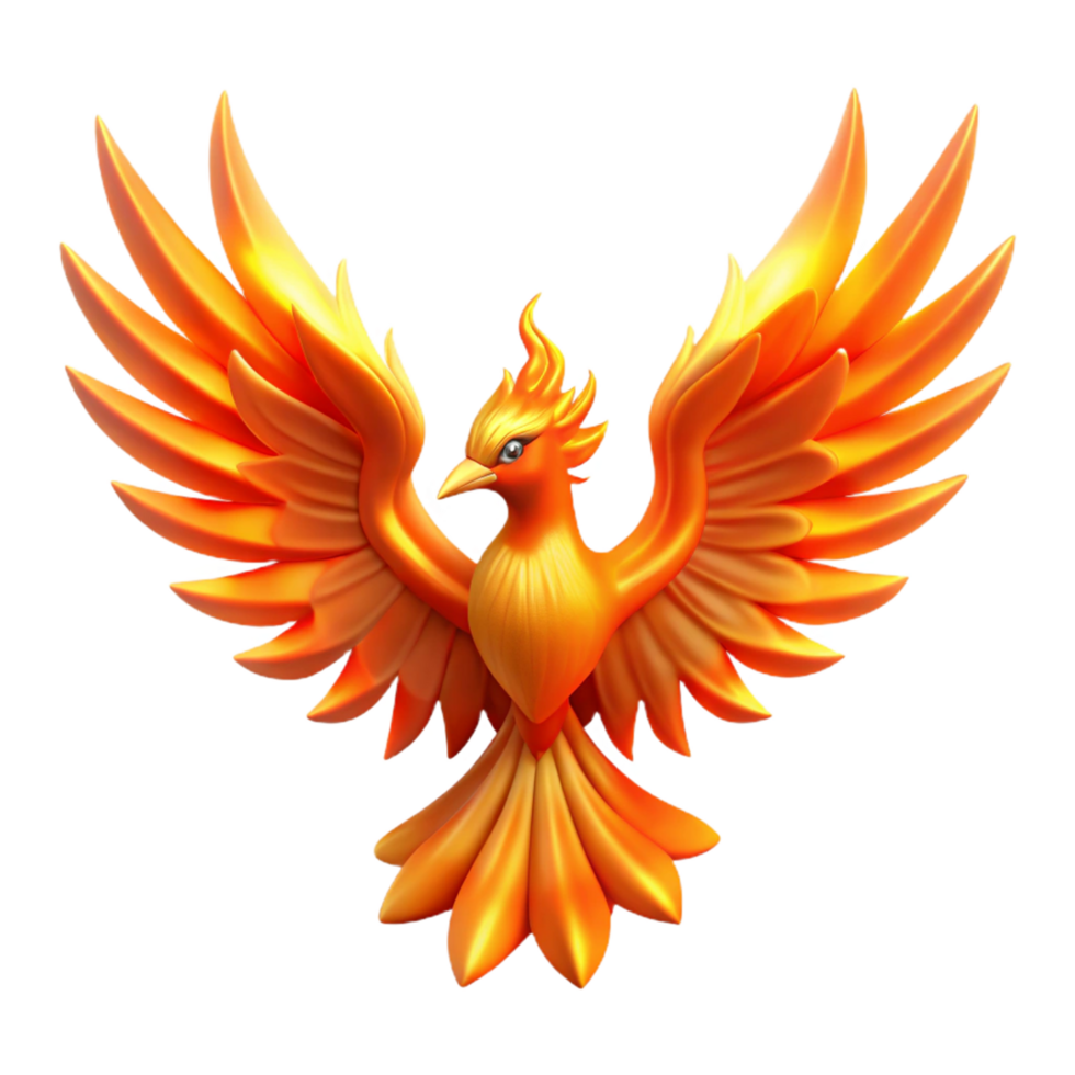 impressive modern Majestic Firebird Mythical Creature with Fiery Wings exclusive png