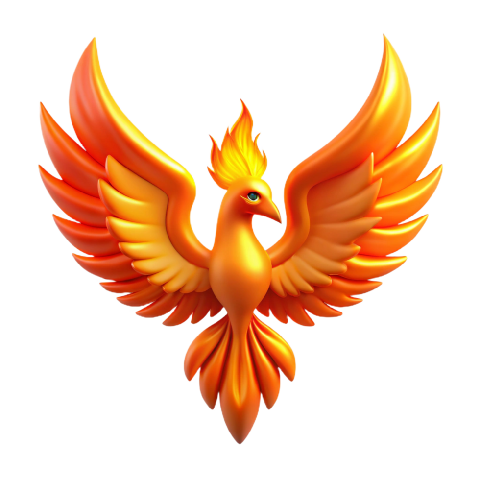 wonderful contemporary Majestic Firebird A 3D Render of a Mythical Creature high resolution png
