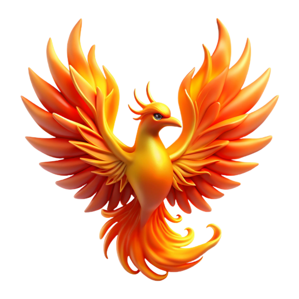 dramatic traditional Majestic Firebird Mythical Creature of Flame and Feathers high resolution png
