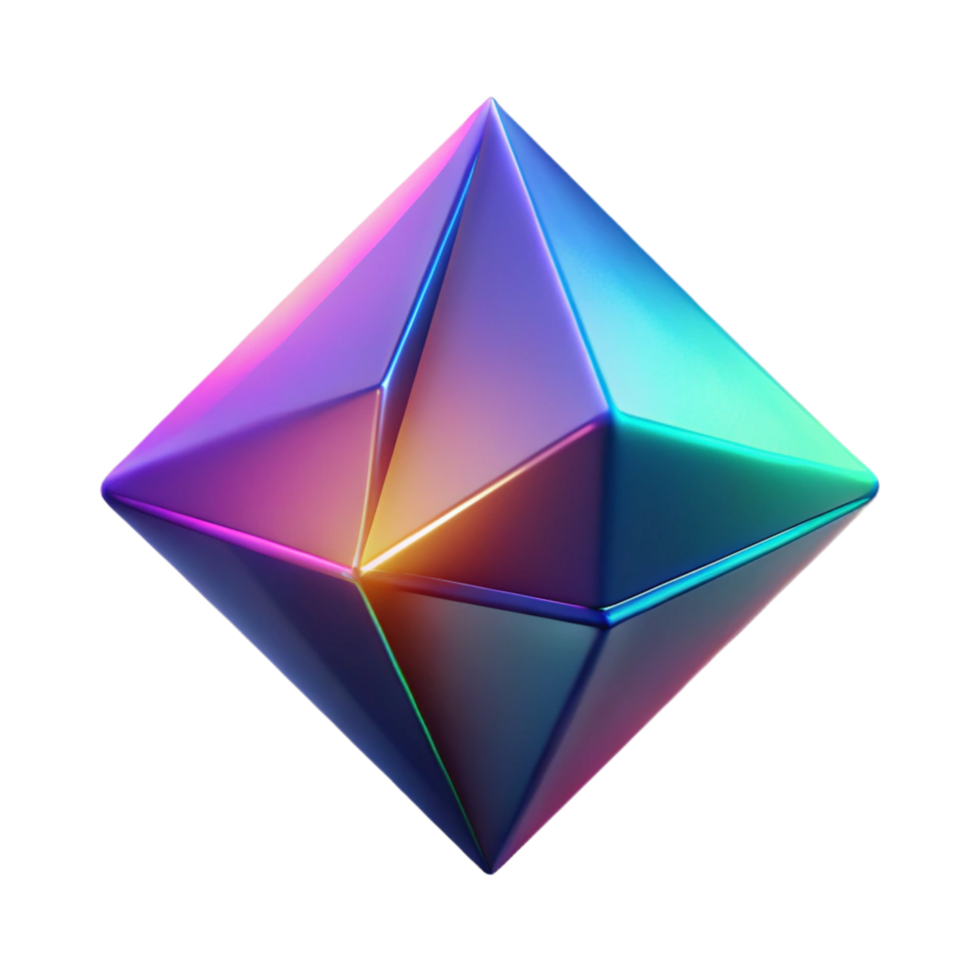 stunning artistic Iridescent Geometric Prism Abstract 3D Render exclusive png