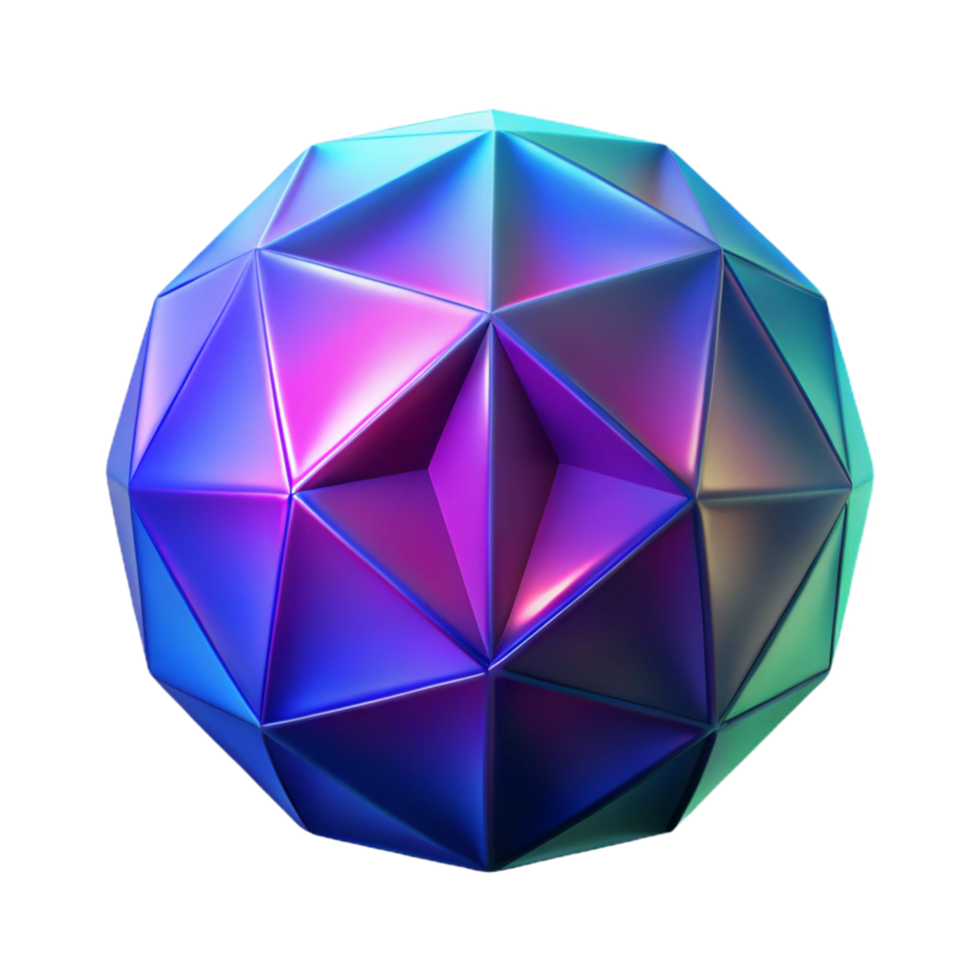 stunning artistic Iridescent Geometric Sphere genuine png