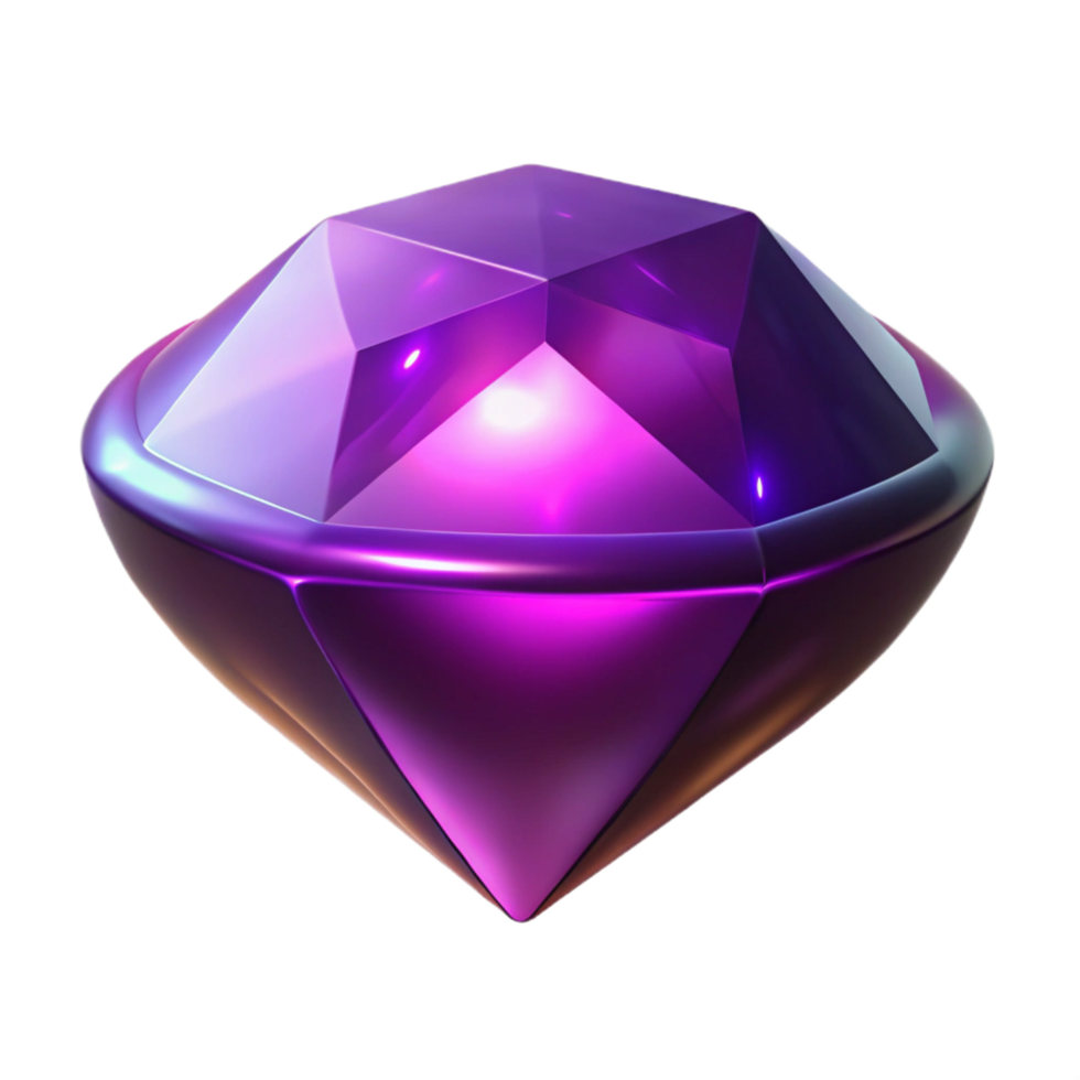 elegant vintage Luminous Gem A 3D Render of a Sparkling Purple Crystal authentic png