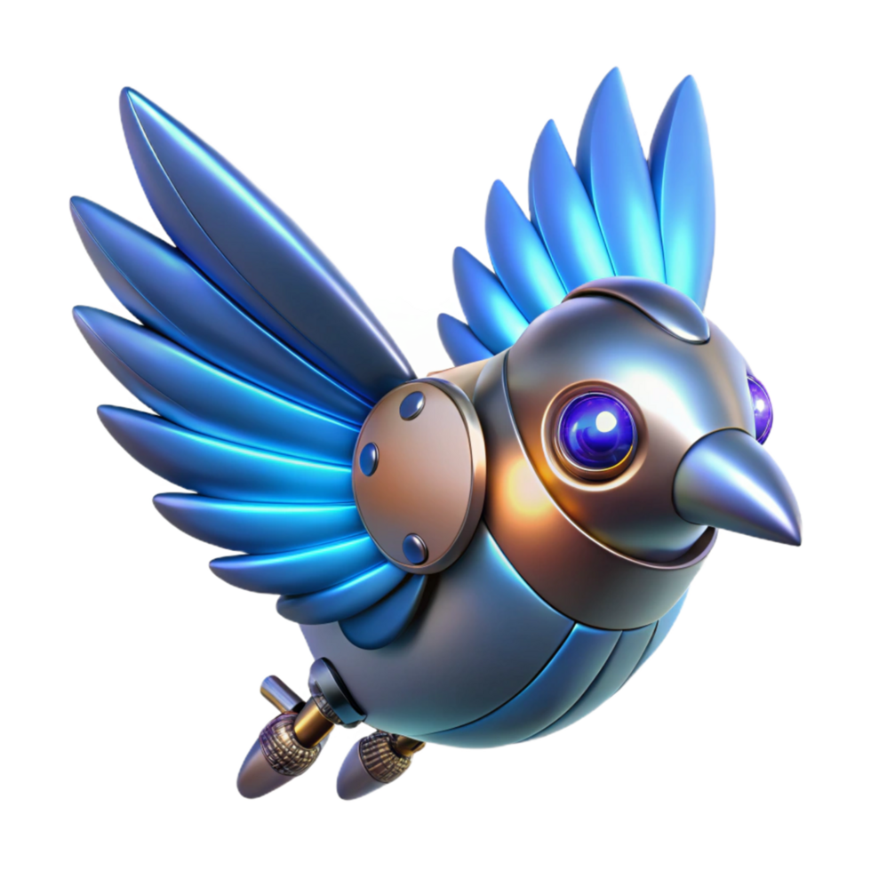 extraordinary contemporary Cybernetic Avian A Futuristic Mechanical Bird in Flight detailed png