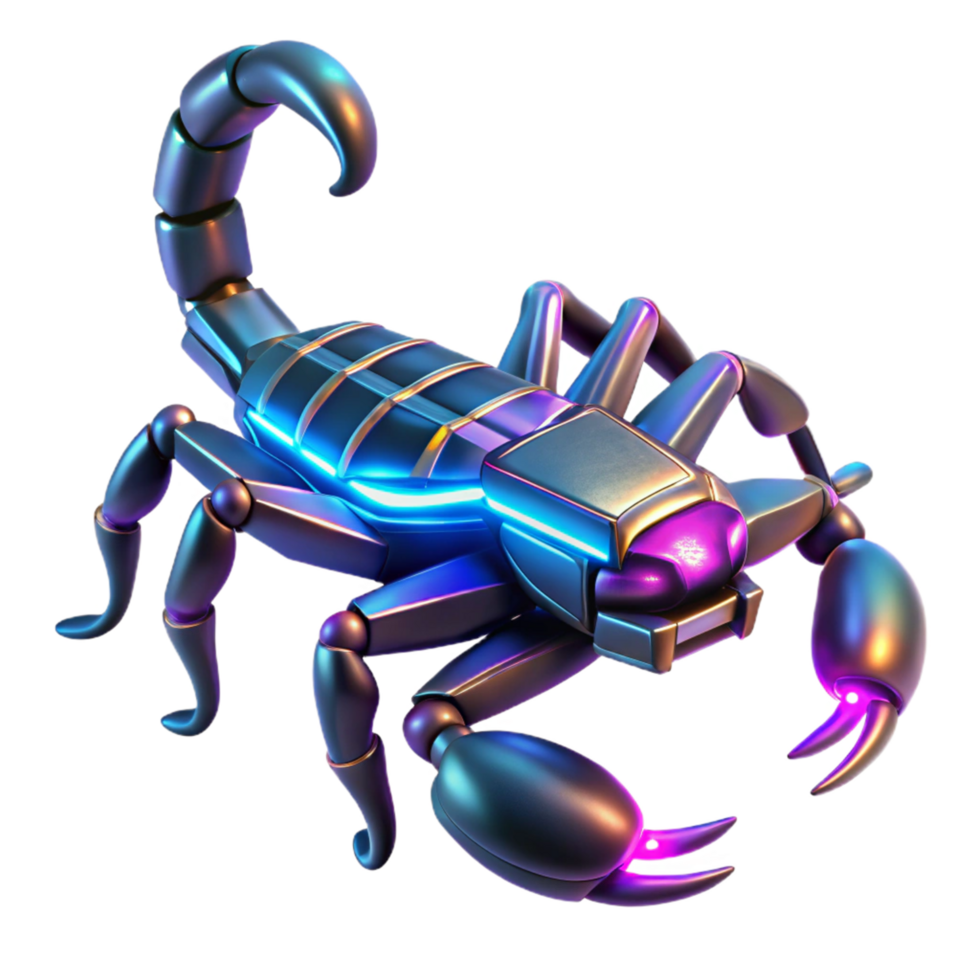 beautiful classic Cybernetic Scorpion A Futuristic 3D Render authentic png