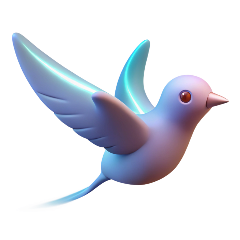 impressive minimalist Glowing Wings A 3D Render of a Bird in Flight detailed png