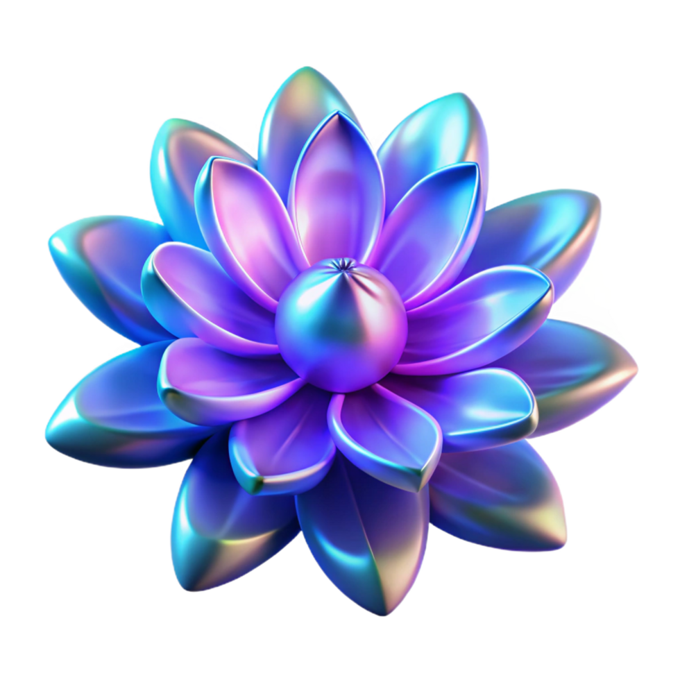 vibrant rustic Iridescent Bloom 3D Flower Art premium png