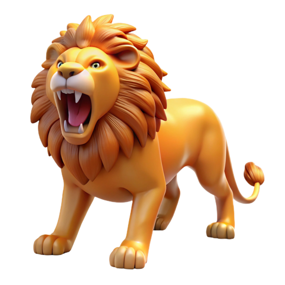 wonderful abstract Roaring Lion 3D Model of a Majestic Animal authentic png