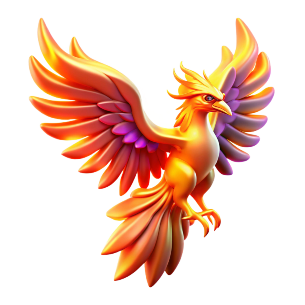 stunning traditional Majestic Firebird A 3D Render of a Mythical Creature authentic png