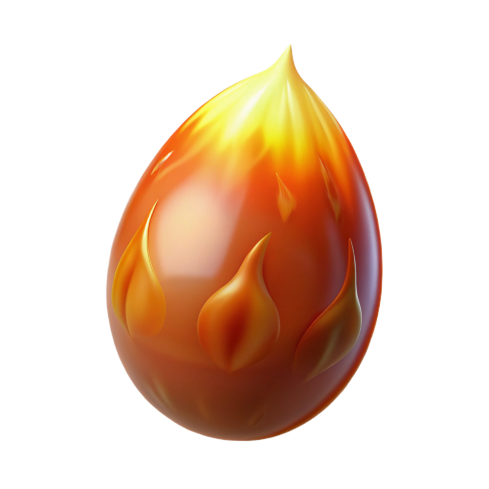 beautiful artistic Fiery Orb A 3D Render of a Flaming Egg original png