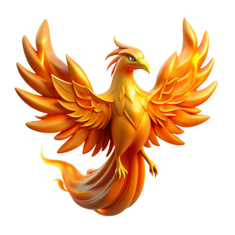 beautiful rustic Fiery Phoenix Wings of Rebirth premium png