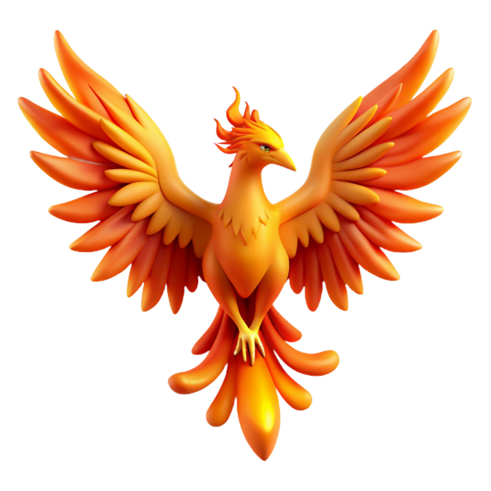 extraordinary creative Majestic Firebird A 3D Render of a Mythical Creature high resolution png