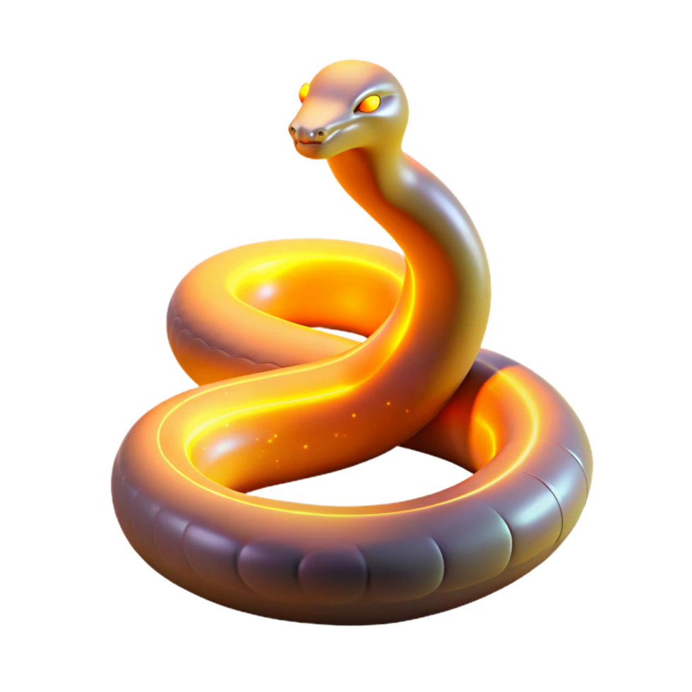 wonderful modern Glowing Snake 3D Render 4K png