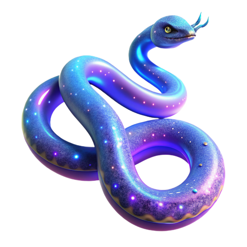 stunning abstract Cosmic Serpent 3D Render premium png