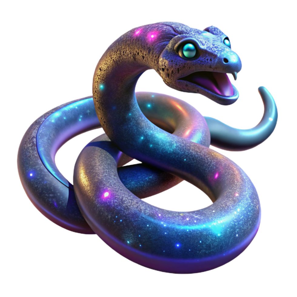 stunning creative Cosmic Serpent A 3D Render of a Celestial Snake exclusive png