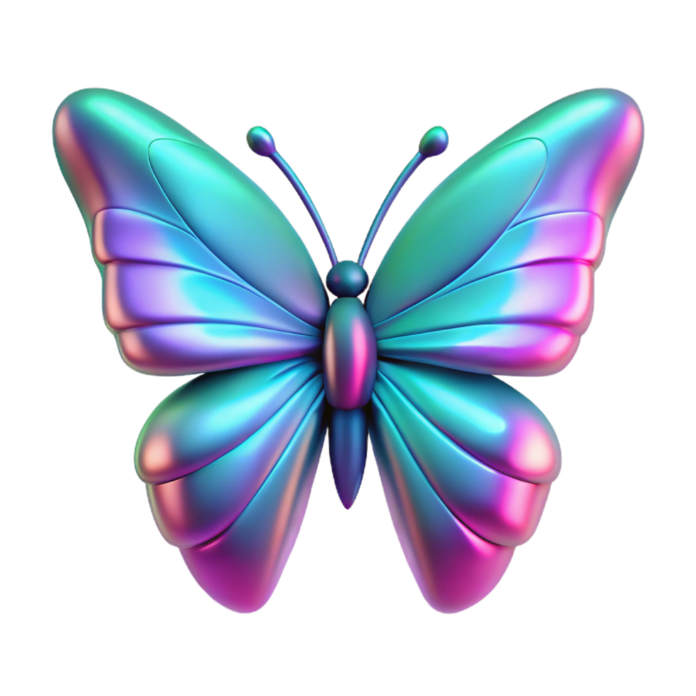 impressive vintage Iridescent Butterfly 3D Render of a Colorful Insect professional png