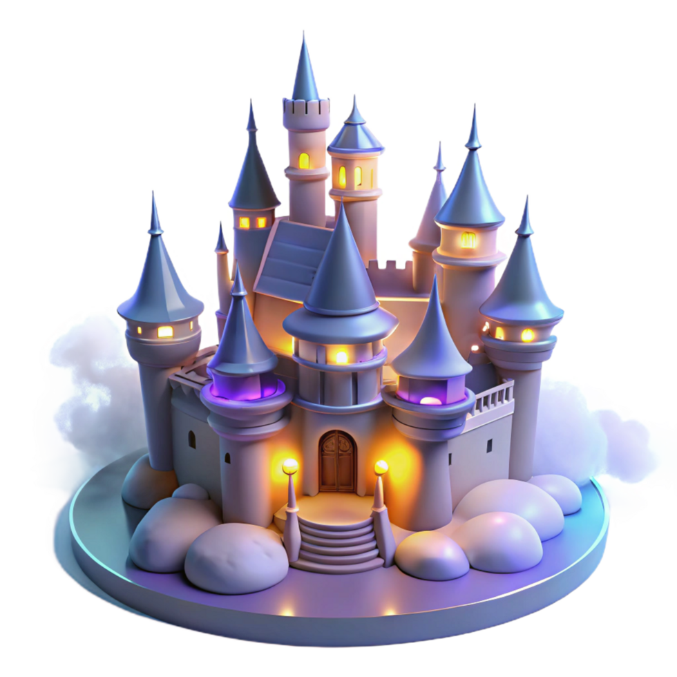 beautiful modern Enchanted Castle 3D Model exclusive png