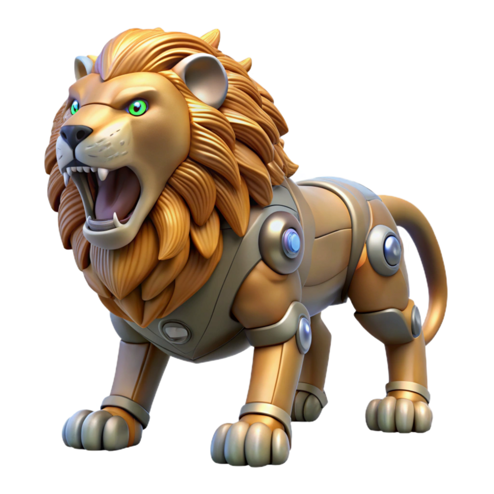 wonderful abstract Robotic Lion A Majestic Mechanical Beast professional png