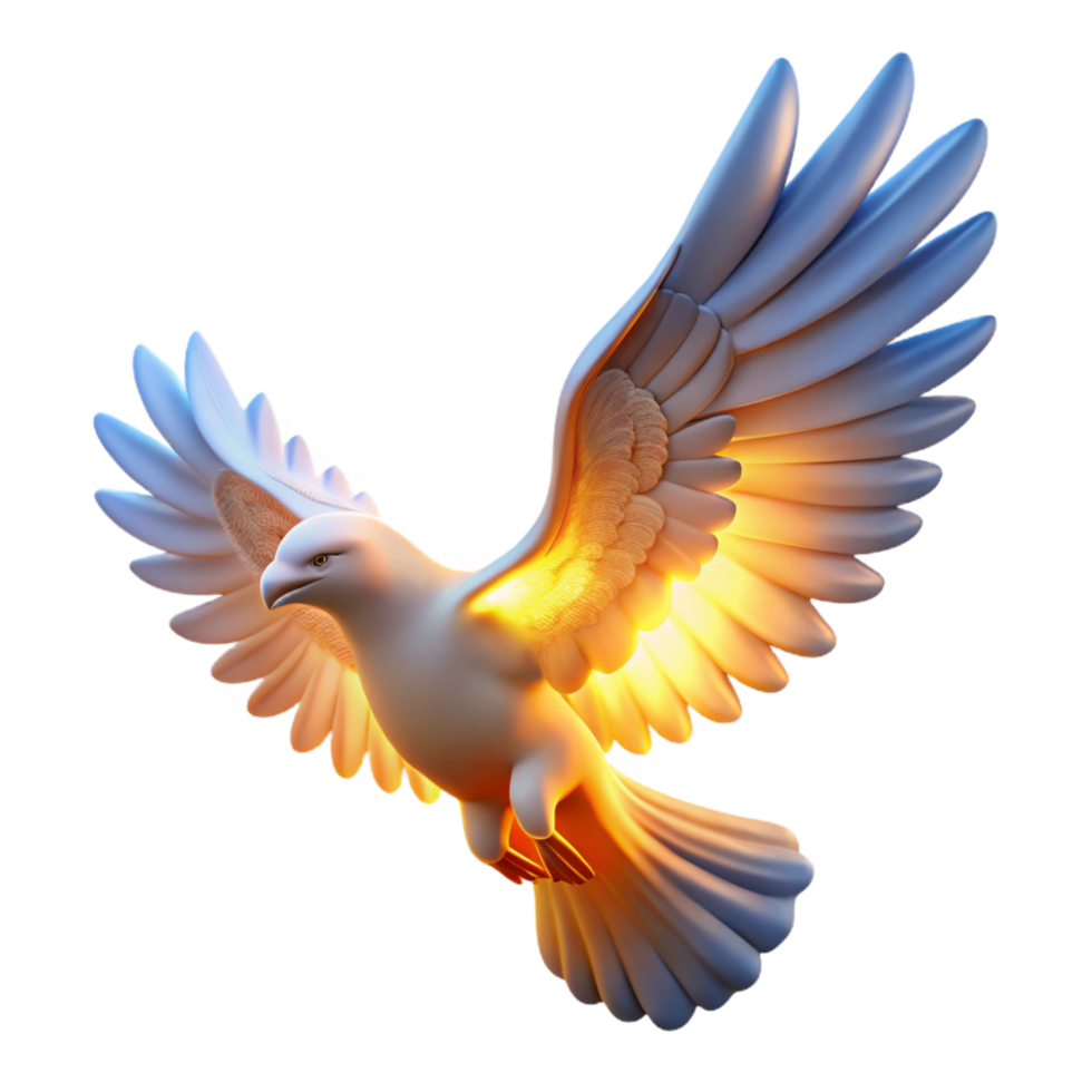 magnificent abstract Glowing Dove in Flight A Symbol of Peace and Hope professional png