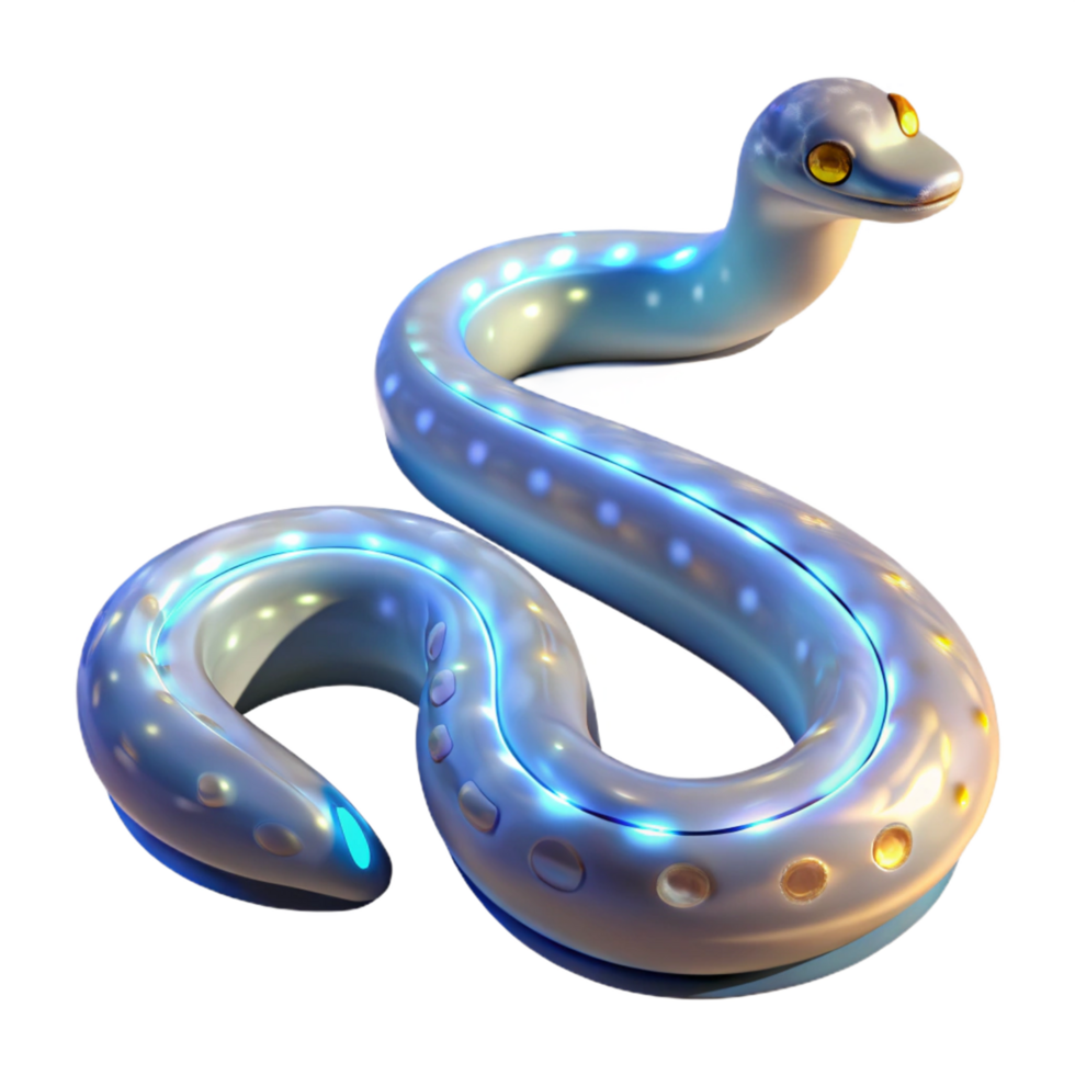 magnificent traditional Glowing Snake 3D Render high resolution png