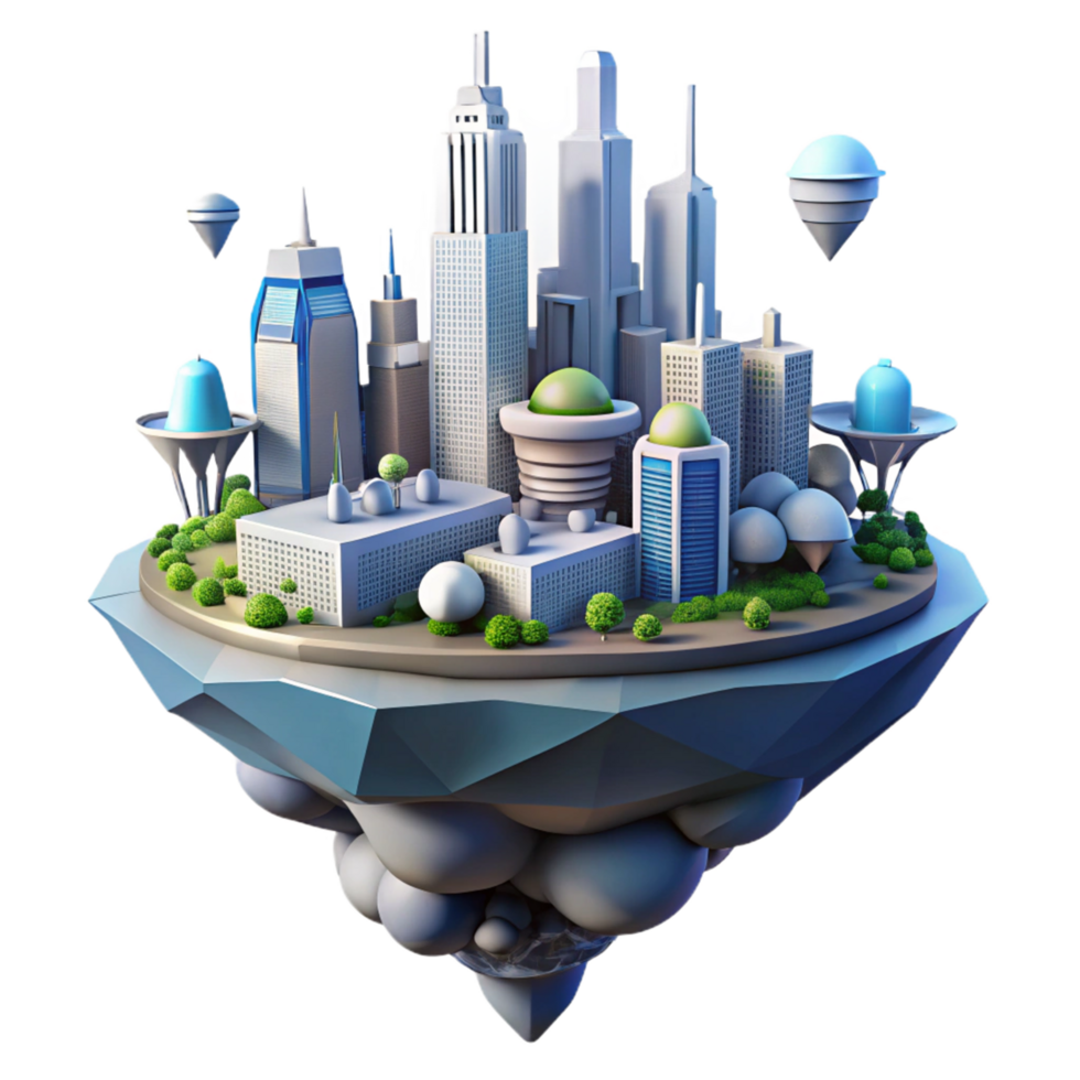 magnificent modern Futuristic Cityscape A Floating Metropolis high resolution png