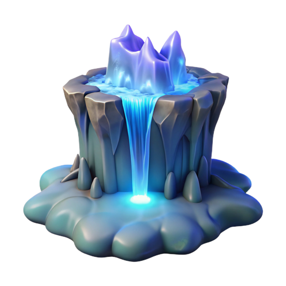 stunning classic Glowing Waterfall 3D Model original png