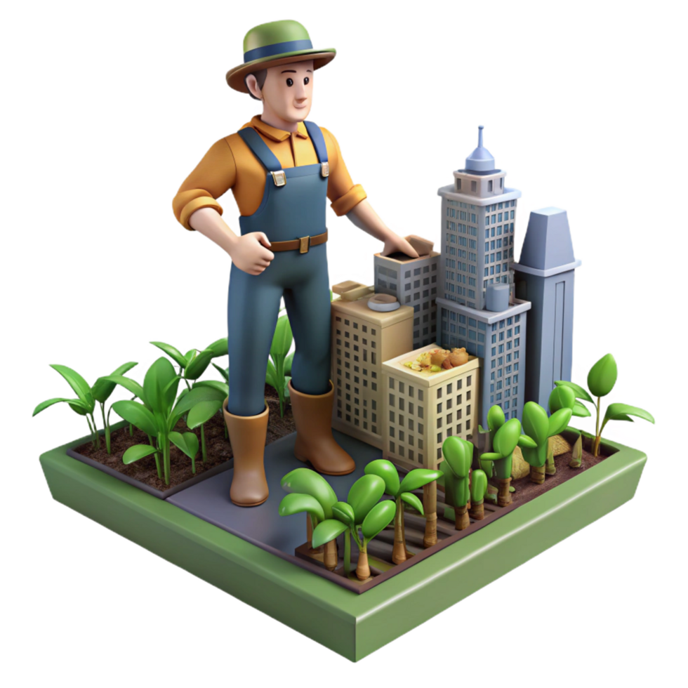 elegant classic Urban Farming Growing Crops in the City exclusive png