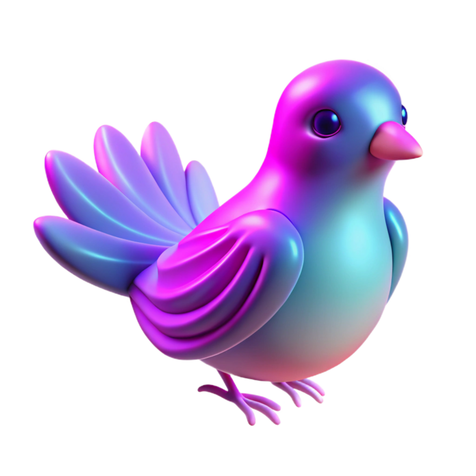 stunning modern Vibrant 3D Bird Illustration high quality png