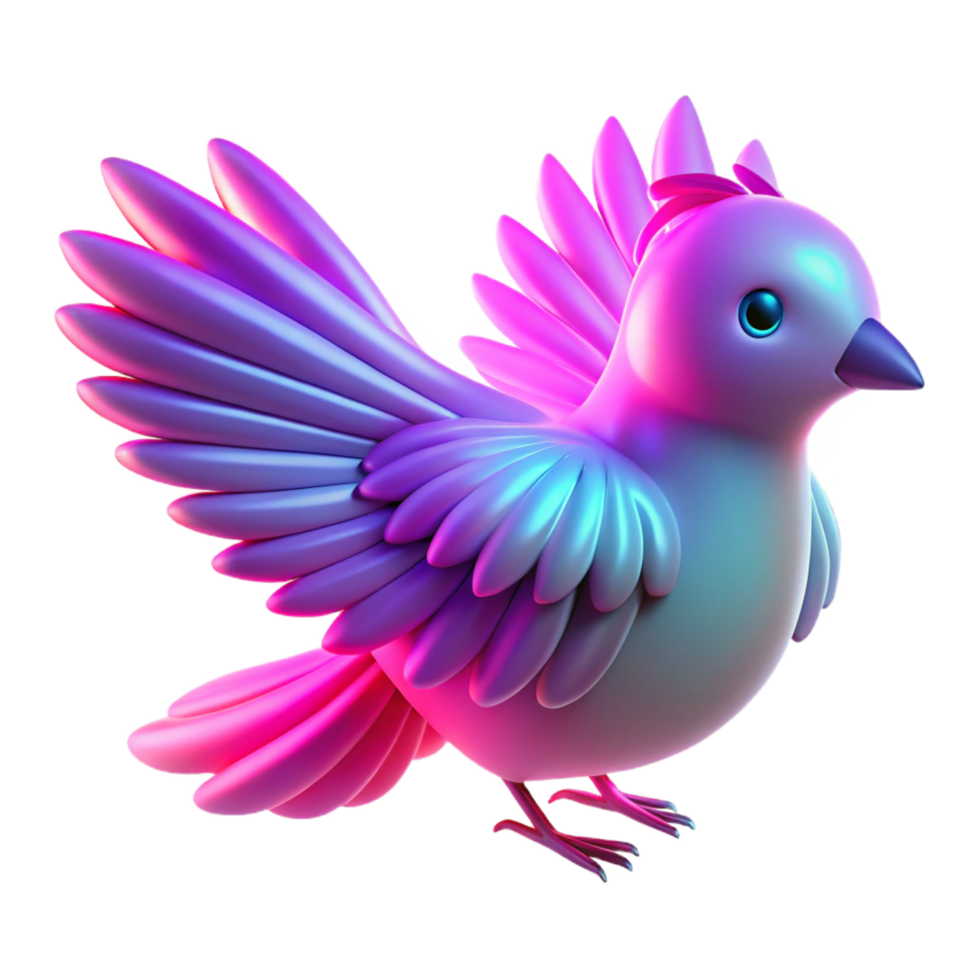 serene modern Vibrant 3D Bird Illustration genuine png