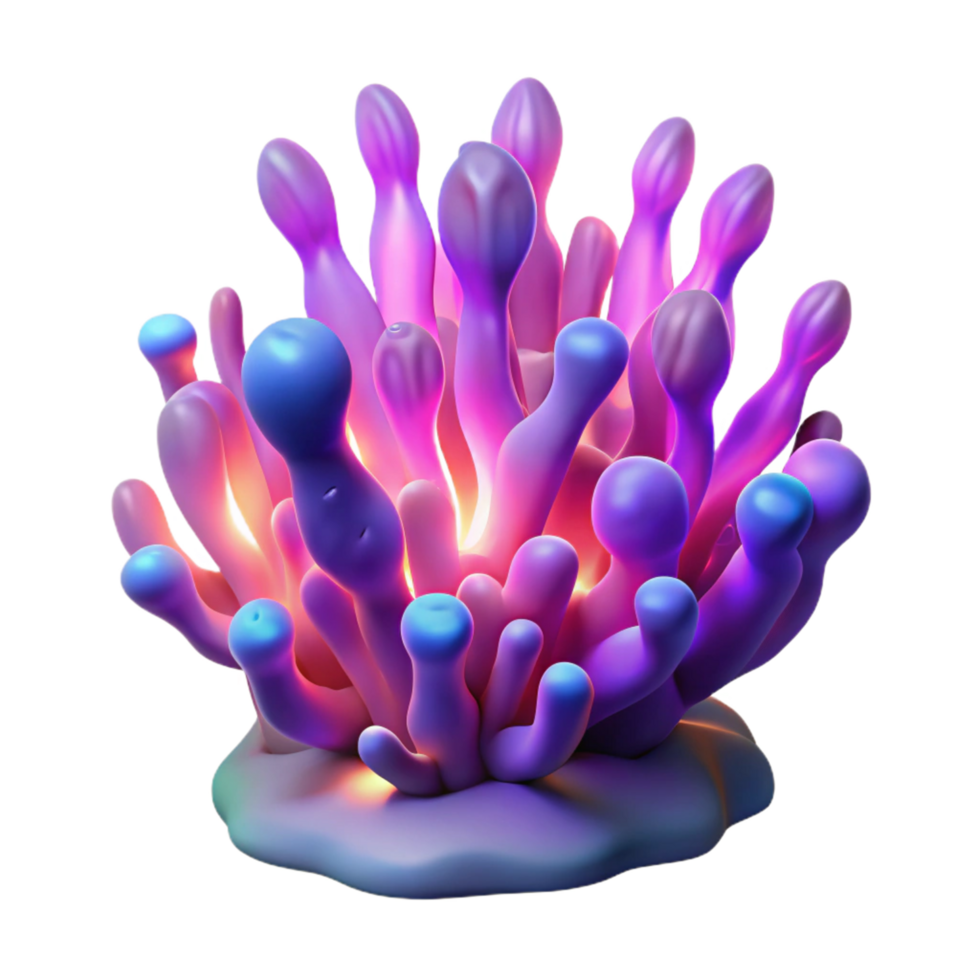 beautiful minimalist Vibrant 3D Render of Abstract Coral detailed png