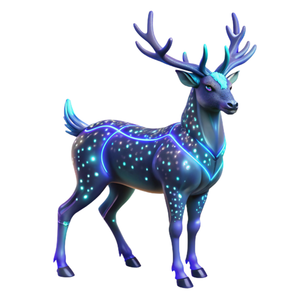 extraordinary traditional Glowing Nebula Deer 3D Render high resolution png