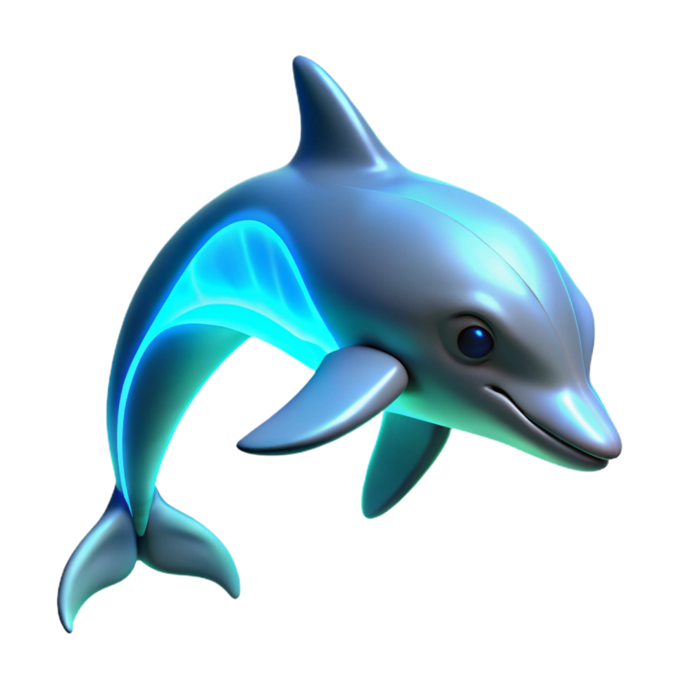 serene classic Glowing Dolphin 3D Render of Aquatic Mammal exclusive png
