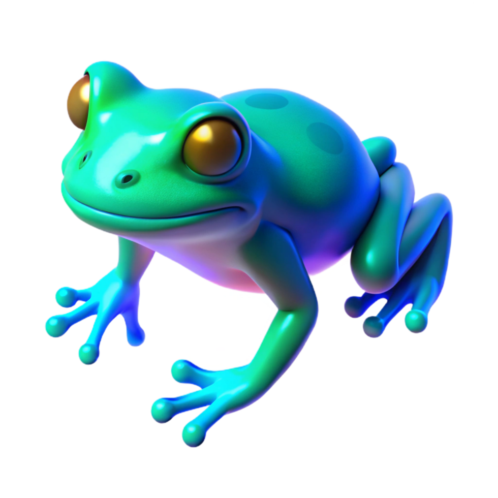extraordinary contemporary Vibrant 3D Frog Illustration exclusive png